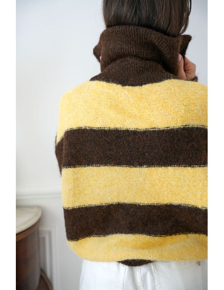 Gilet Rayé Chocolat LOLA