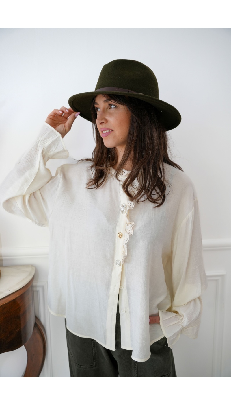 Chemisier Bijoux Ecru VALENTINE