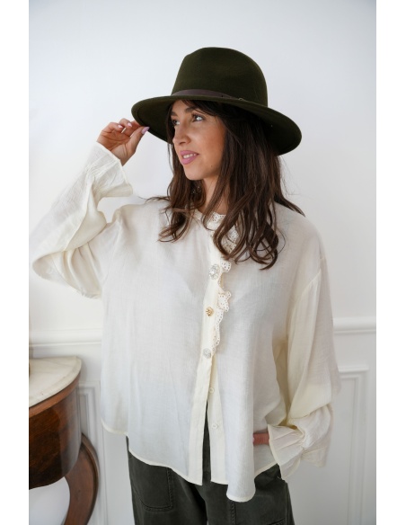 Chemisier Bijoux Ecru VALENTINE