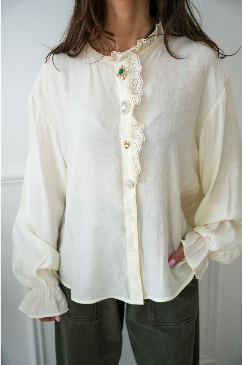 Chemisier Bijoux Ecru VALENTINE 2