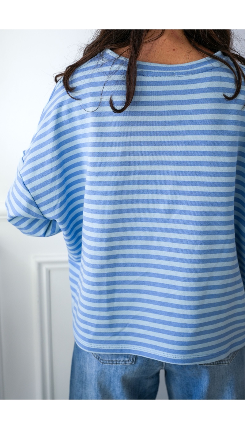 Teeshirt Marinière Ciel BIARRITZ