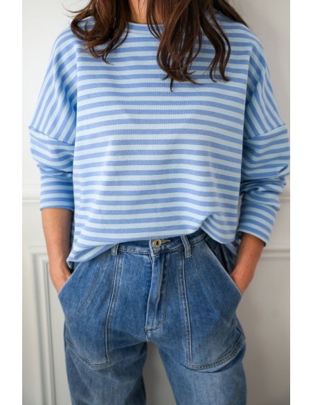 Teeshirt Marinière Ciel BIARRITZ