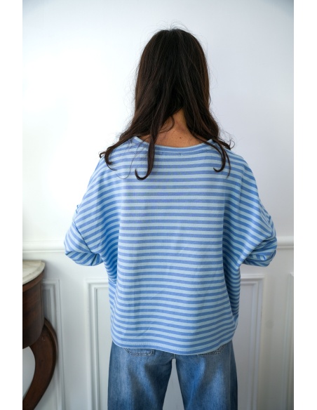 Teeshirt Marinière Ciel BIARRITZ