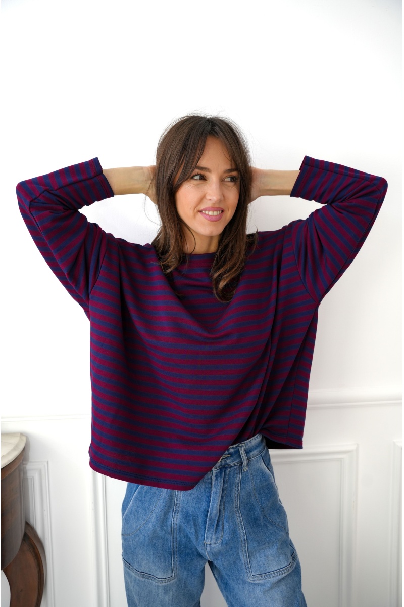 Teeshirt Marinière Marine BIARRITZ