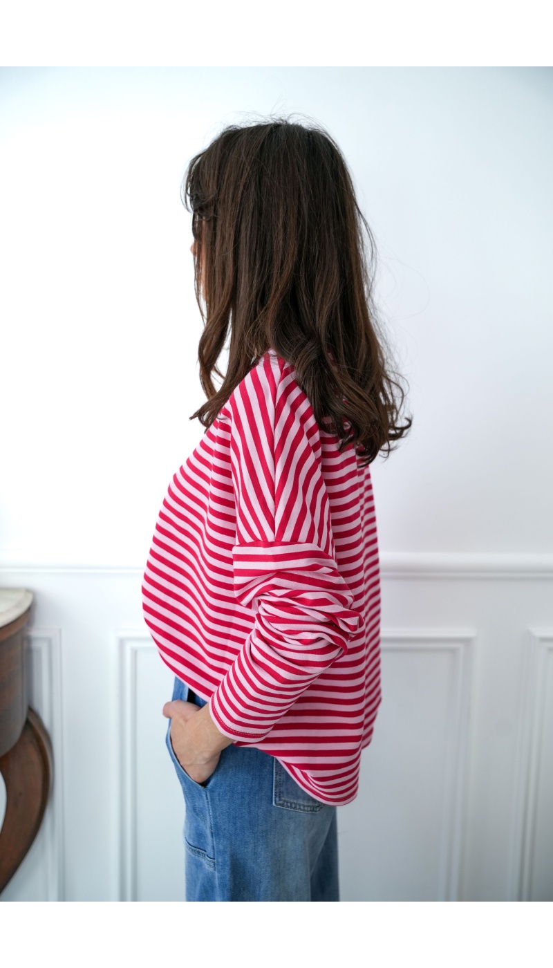 Teeshirt Marinière Rouge BIARRITZ