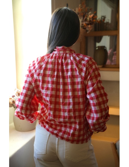 Chemisier Vichy Rouge BICHETTE