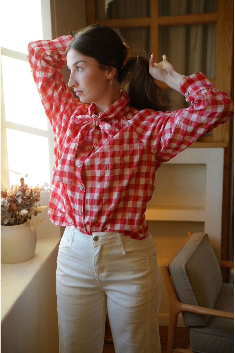 Chemisier Vichy Rouge BICHETTE