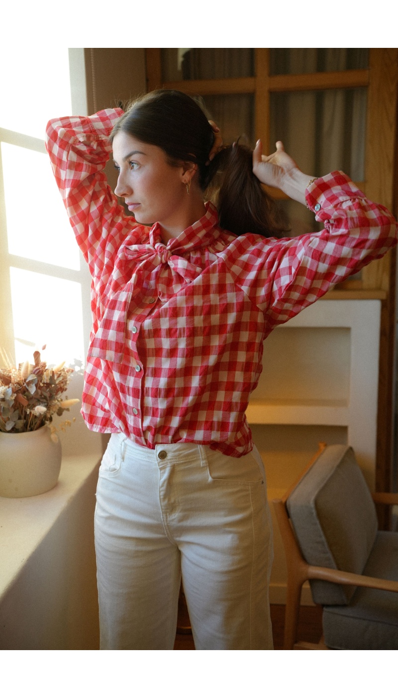 Chemisier Vichy Rouge BICHETTE