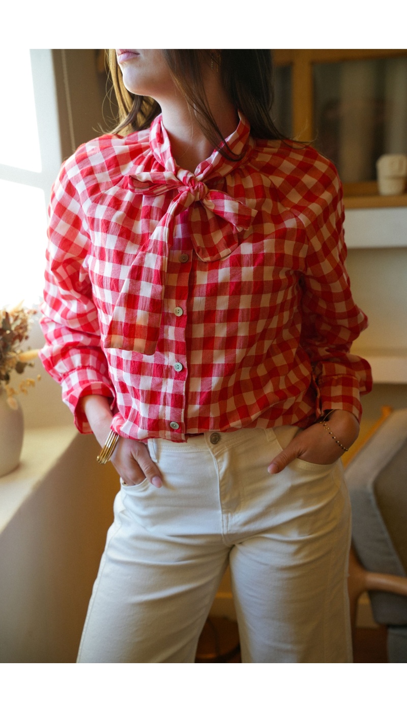 Chemisier Vichy Rouge BICHETTE