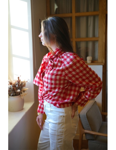 Chemisier Vichy Rouge BICHETTE