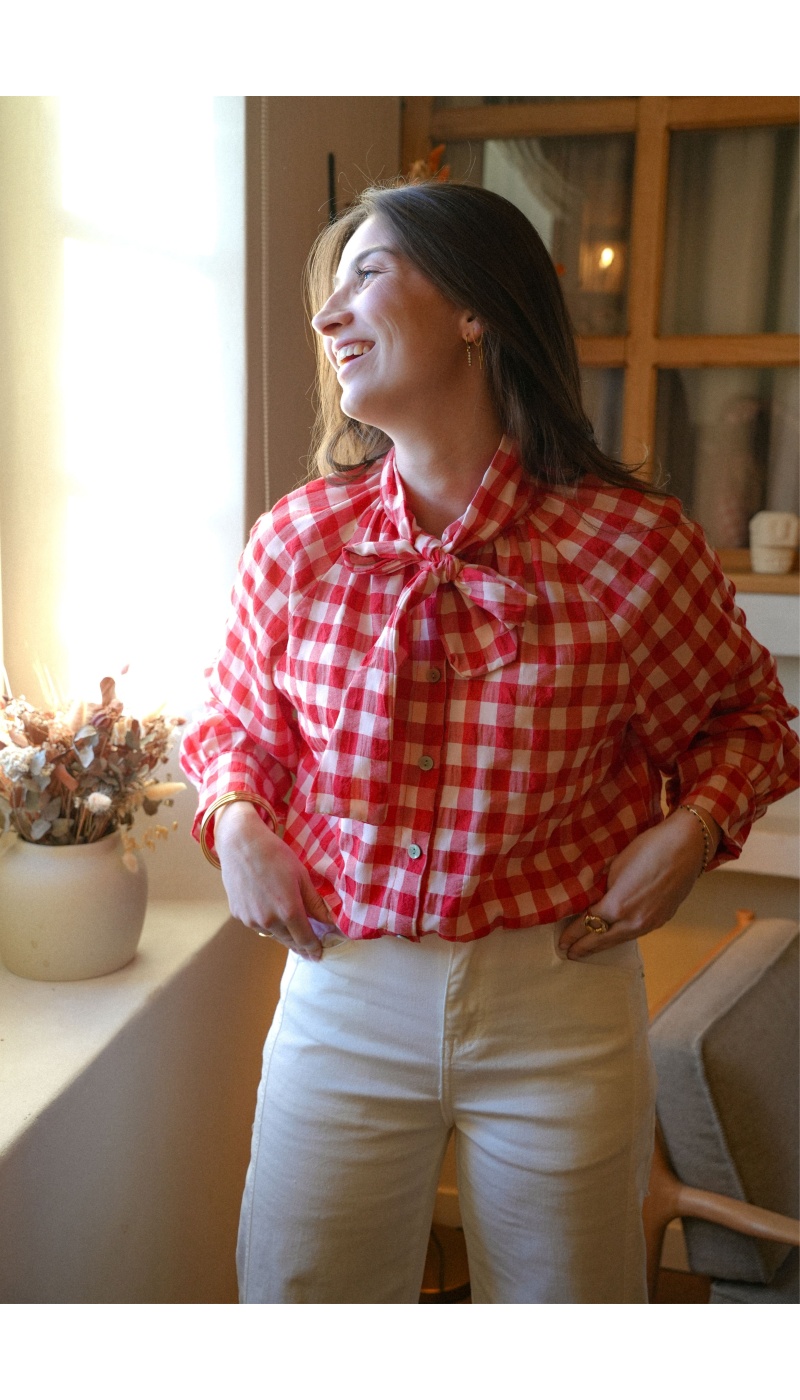 Chemisier Vichy Rouge BICHETTE