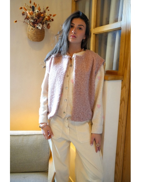 Gilet Maille Poudré CLAUDIA