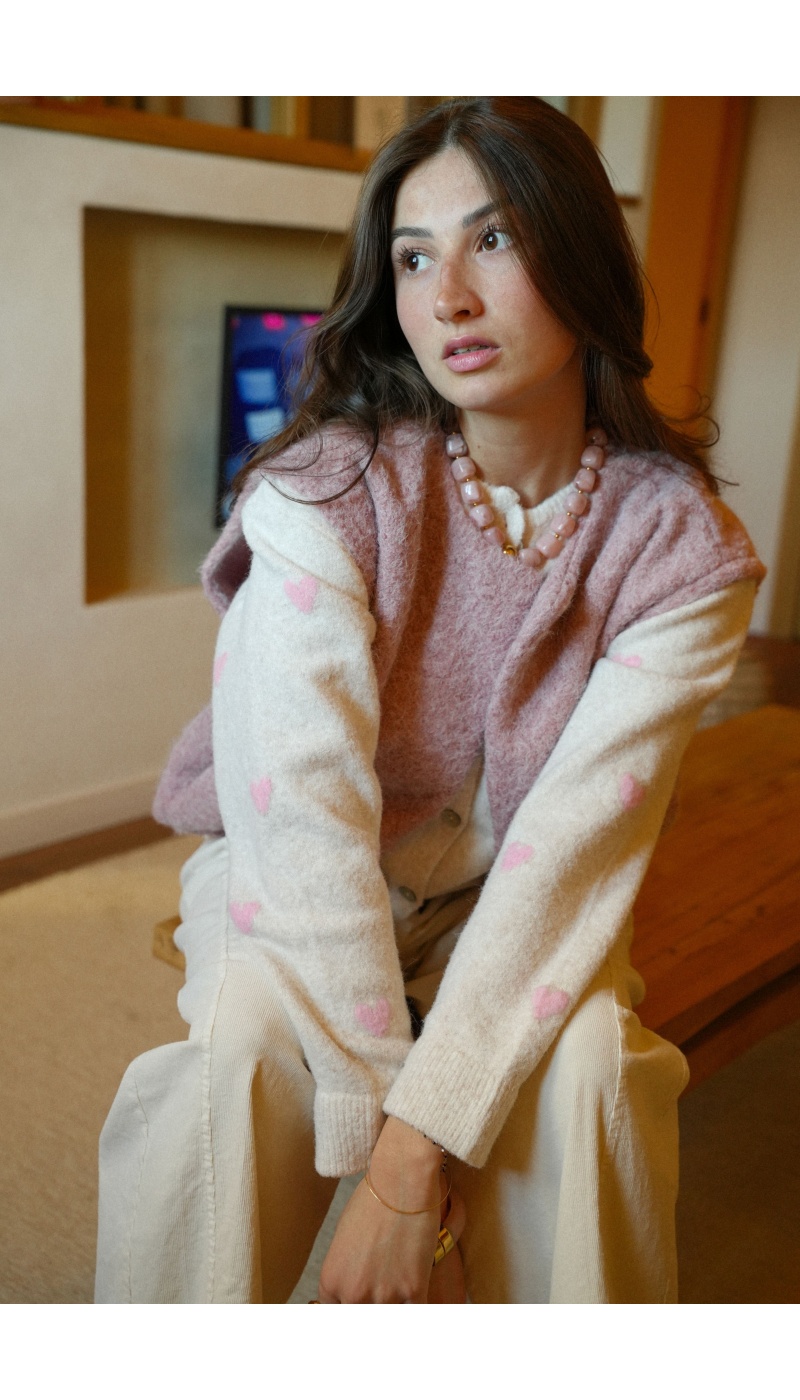 Gilet Maille Poudré CLAUDIA