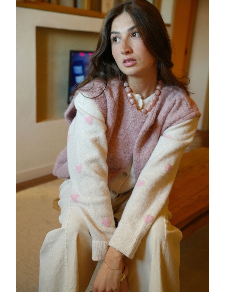 Gilet Maille Poudré CLAUDIA