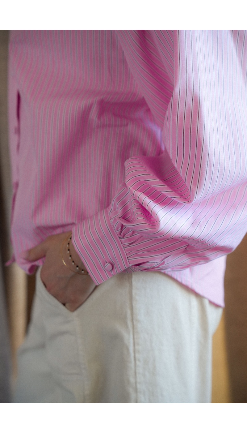 Chemisier Rayé Rose JANA