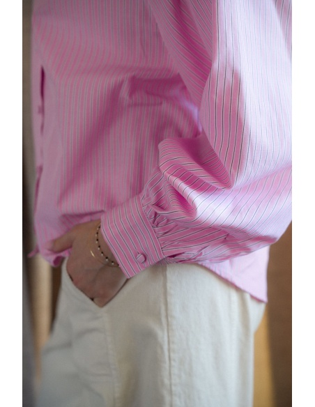 Chemisier Rayé Rose JANA