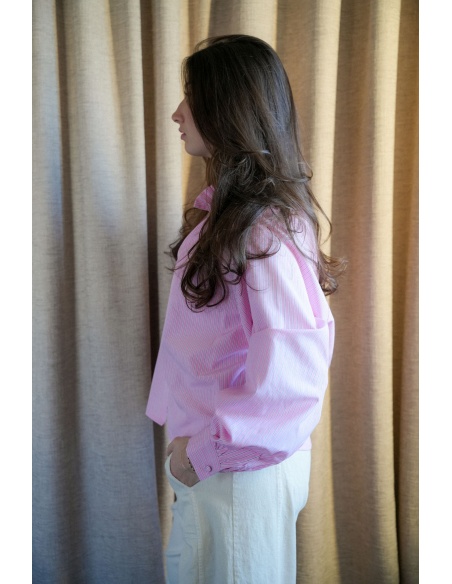 LILY DRESSING SO KITSCH RAYURE ROSE CHEMISIER