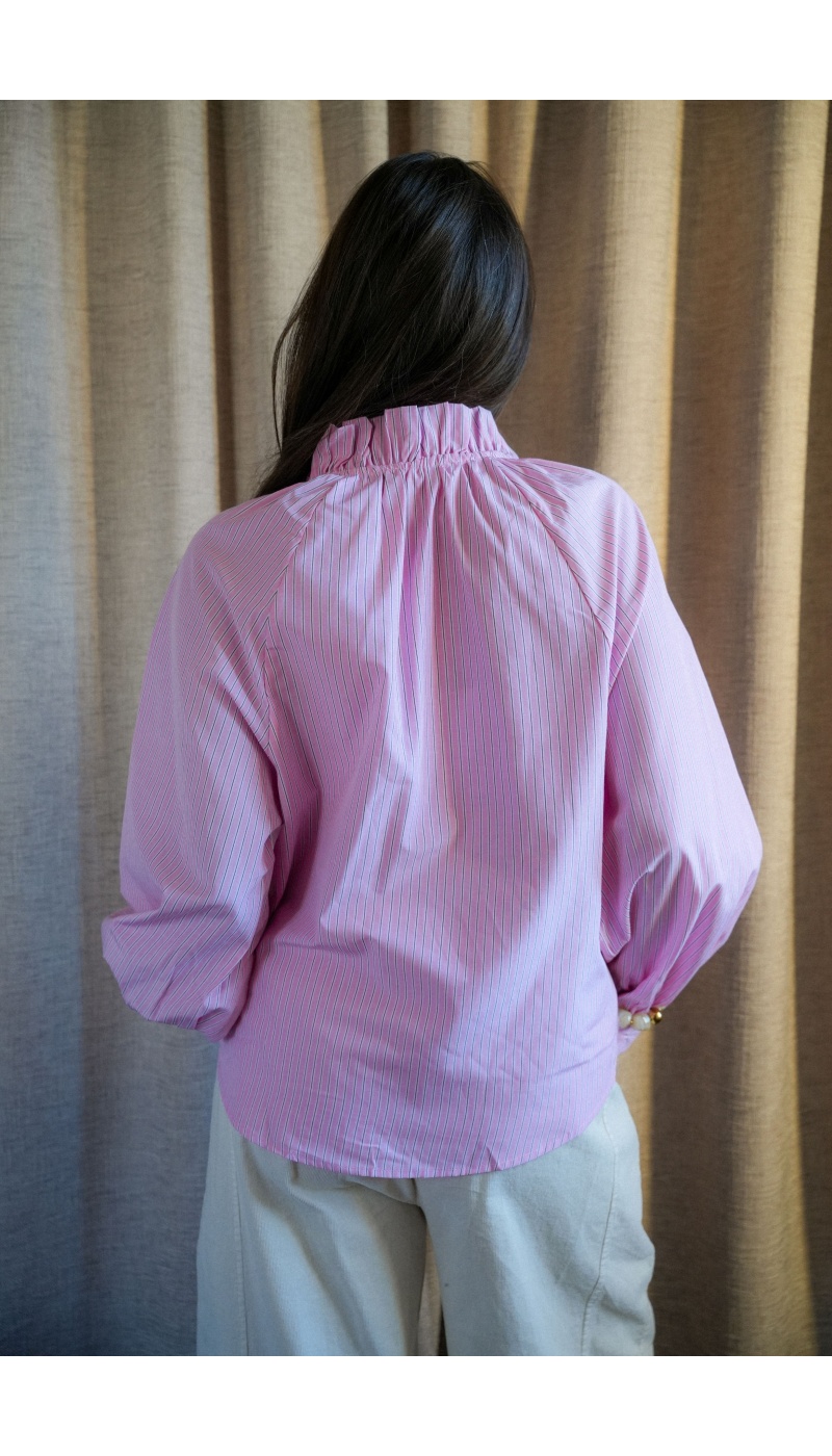 Chemisier Rayé Rose JANA