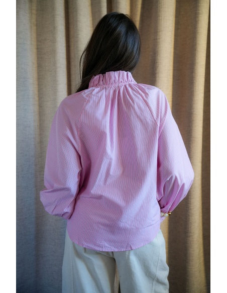 Chemisier Rayé Rose JANA