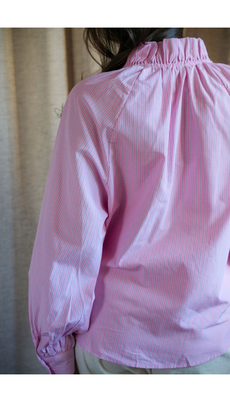 Chemisier Rayé Rose JANA