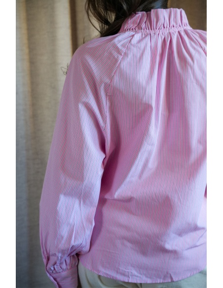 LILY DRESSING SO KITSCH RAYURE ROSE CHEMISIER