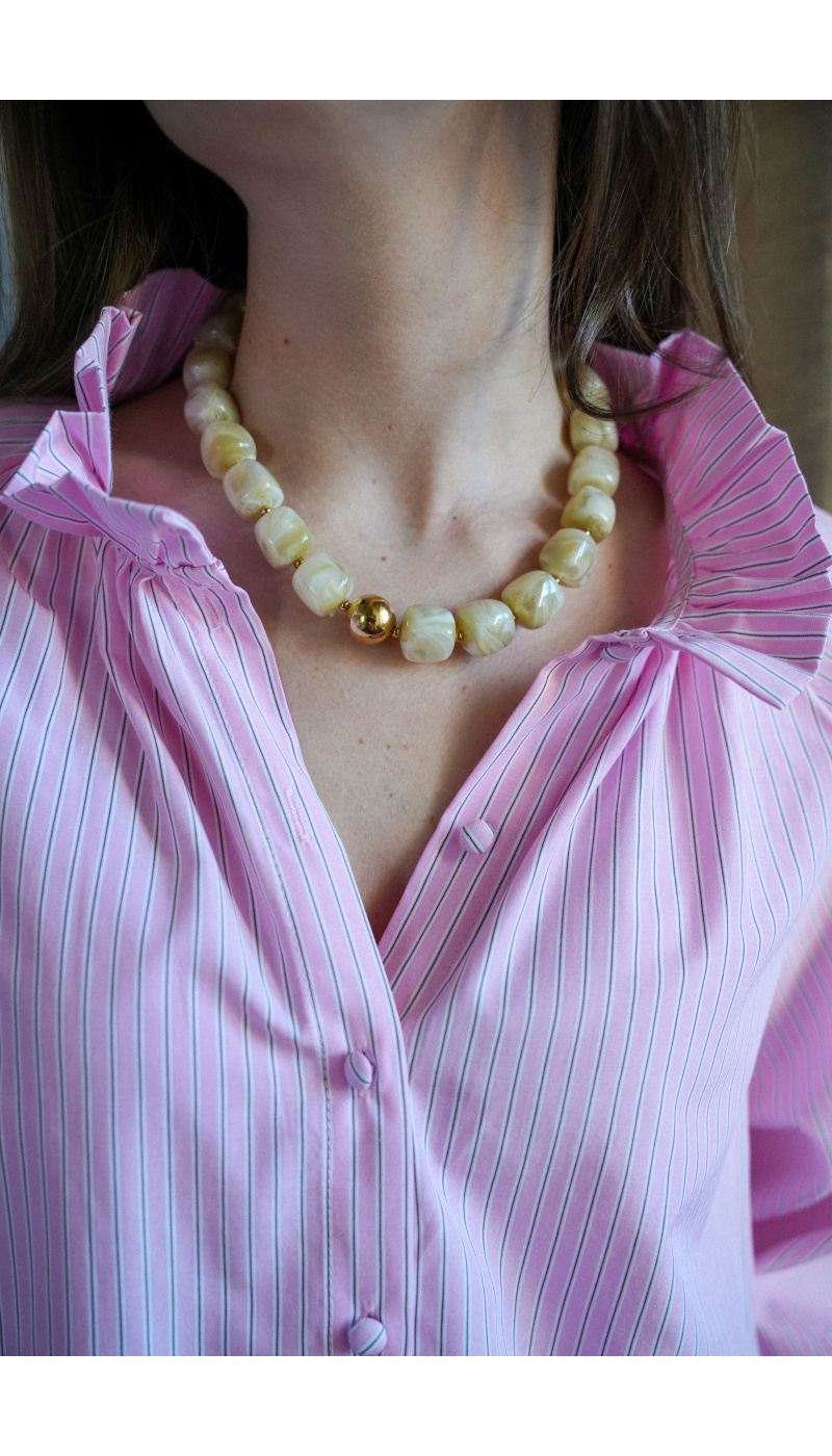 Chemisier Rayé Rose JANA