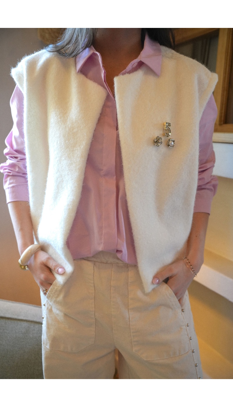 senes SANSMA BLANC GILET FEMME