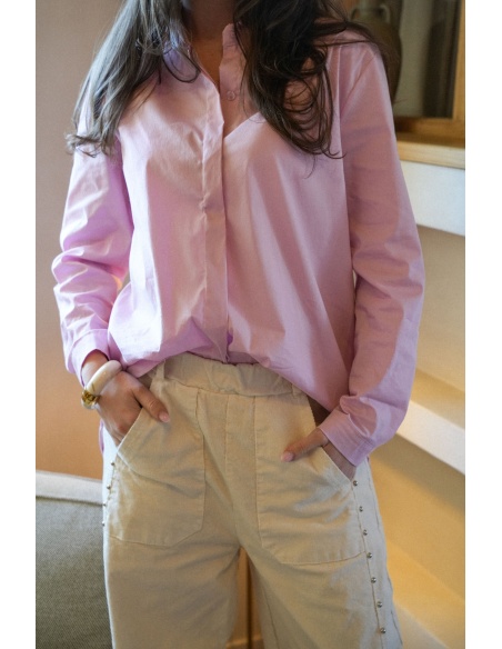 Chemisier Uni Rose MATHILDE
