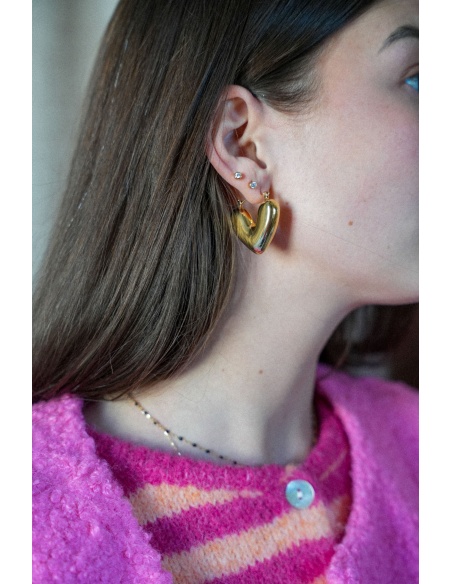 Boucles Cœur Dorées EMILIE