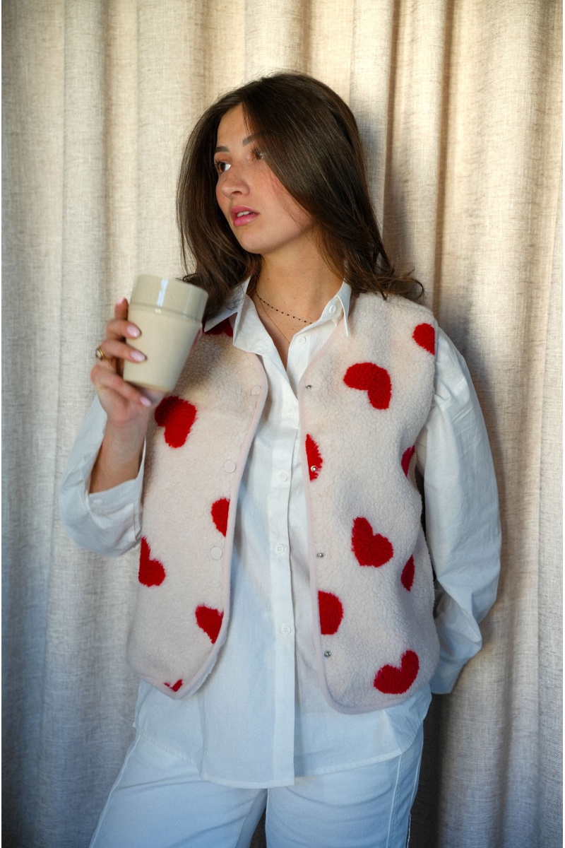 Gilet Coeur Ecru LOLITA 2