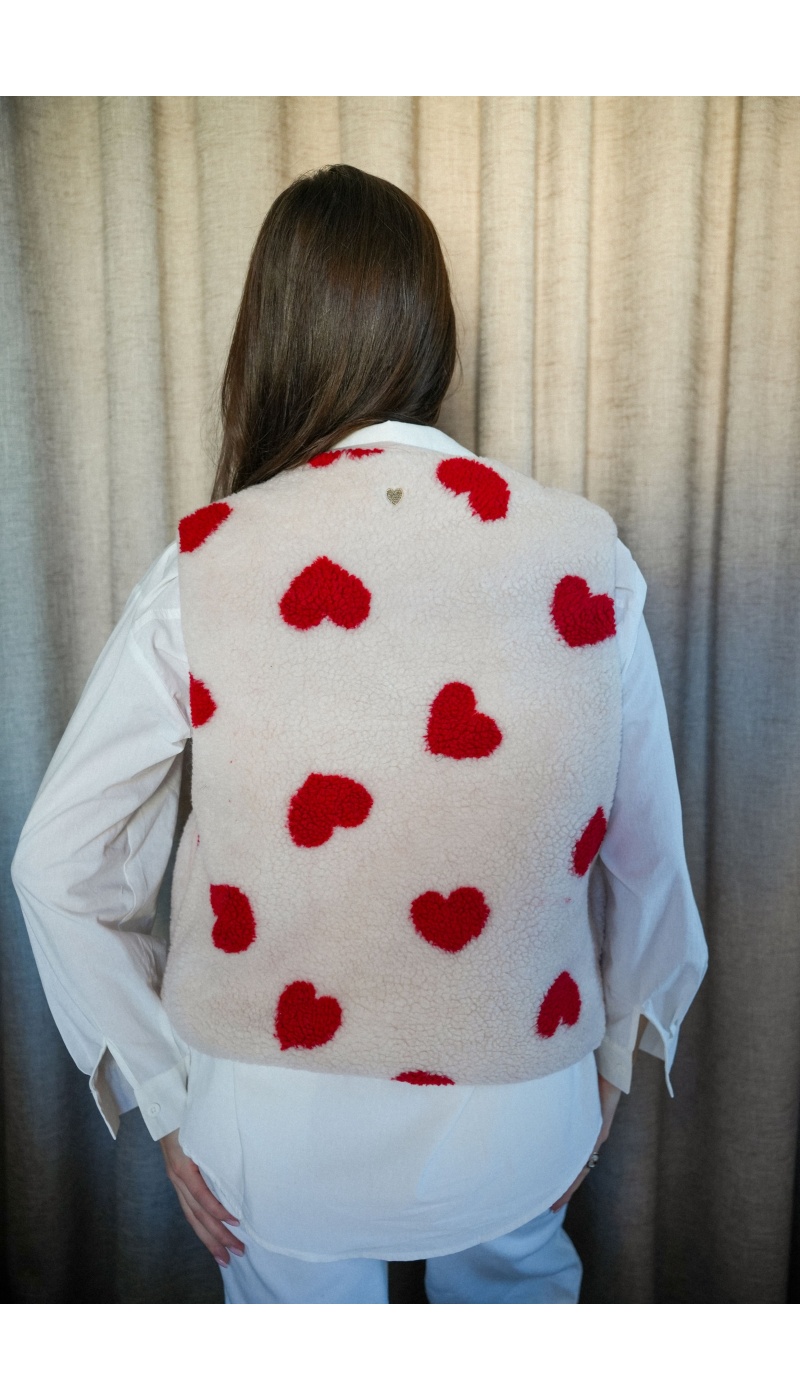 Gilet Coeur Ecru LOLITA