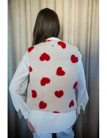 Gilet Coeur Ecru LOLITA