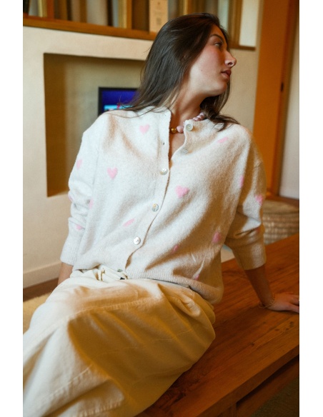 Gilet Coeurs Rose LOVE