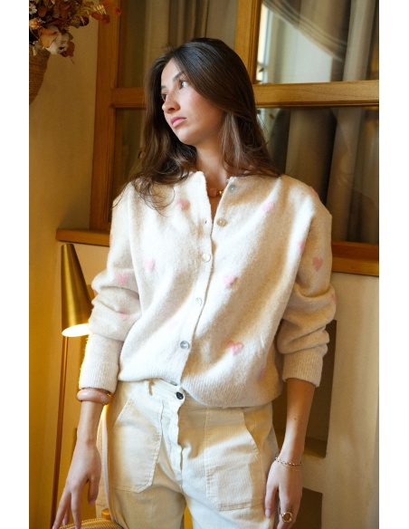 Gilet Coeurs Rose LOVE