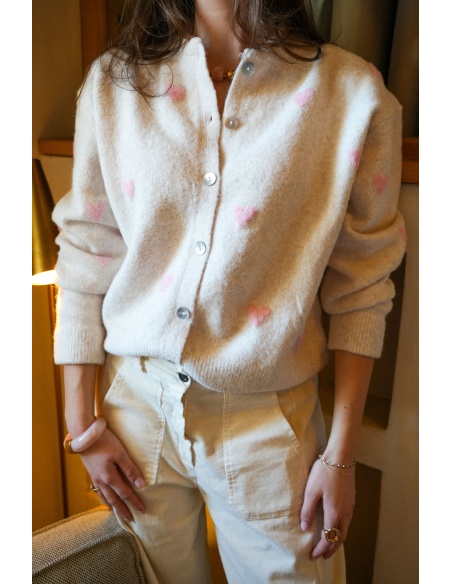 Gilet Coeurs Rose LOVE