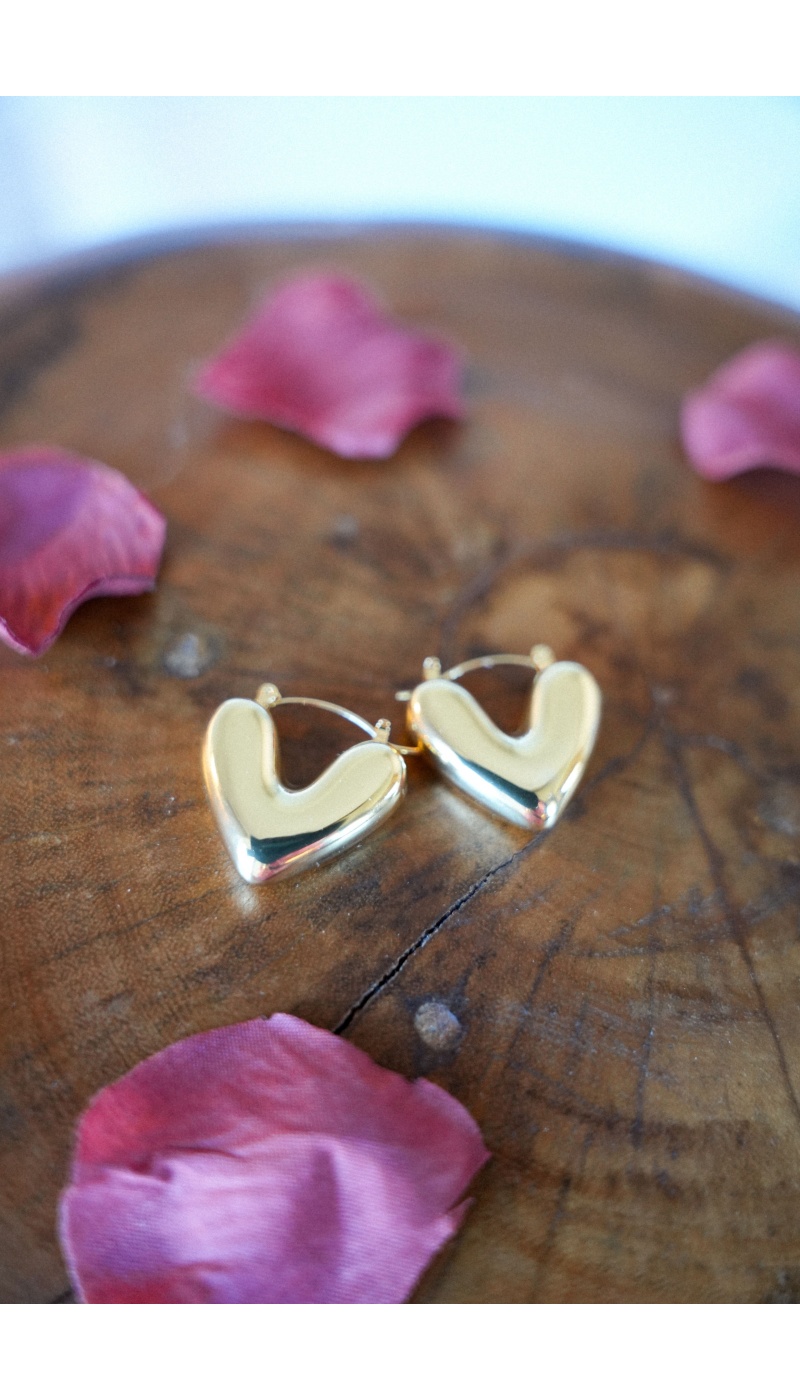 Boucles Cœur Dorées EMILIE