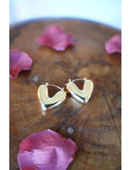 Boucles Cœur Dorées EMILIE