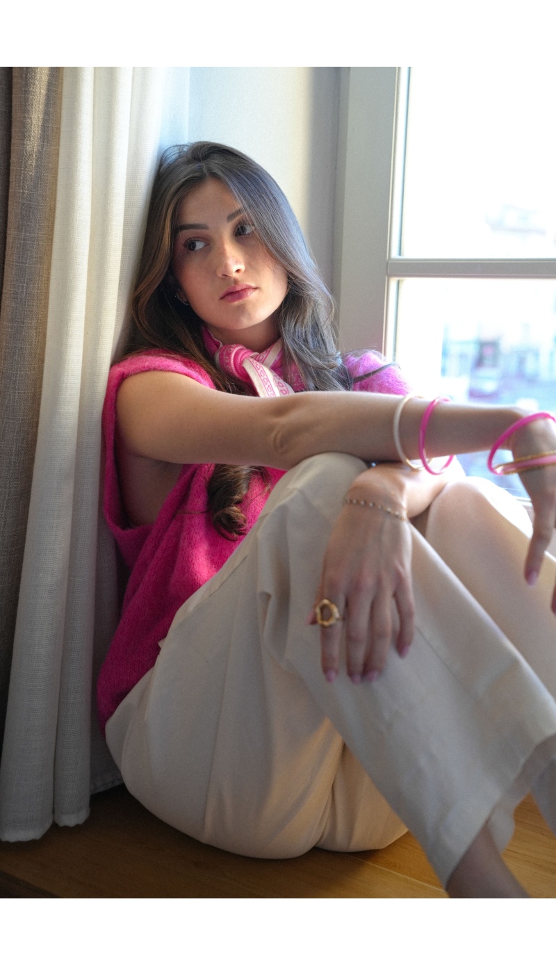 un huitieme-lukap SANSMA FUSHIA PULL FEMME