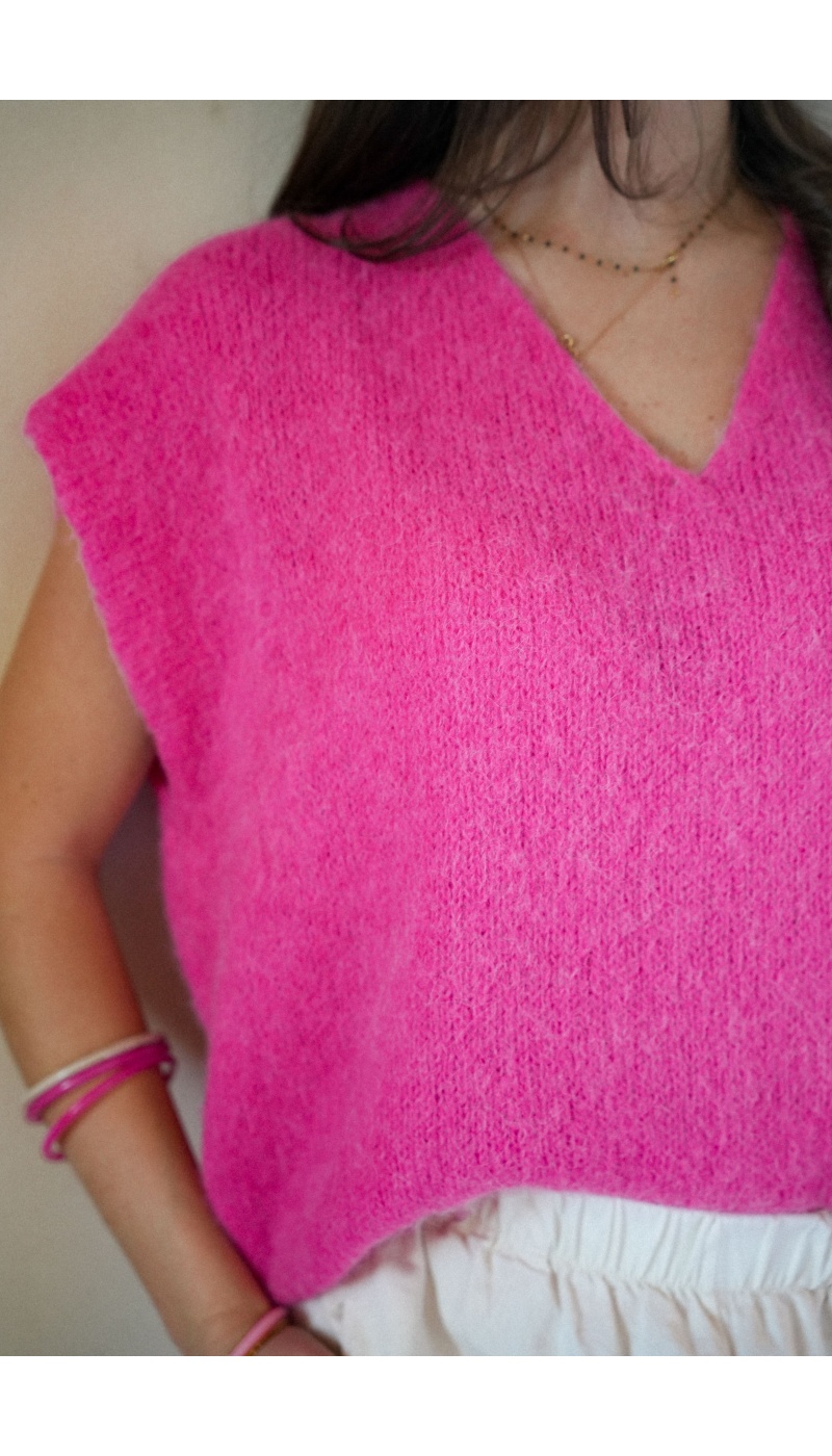 un huitieme-lukap SANSMA FUSHIA PULL FEMME