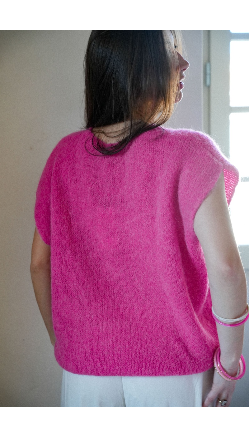 un huitieme-lukap SANSMA FUSHIA PULL FEMME