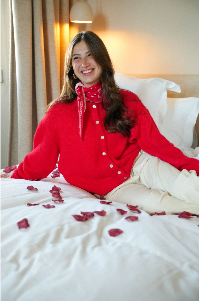 LILY DRESSING SO KITSCH BOUTON ROUGE GILET FEMME