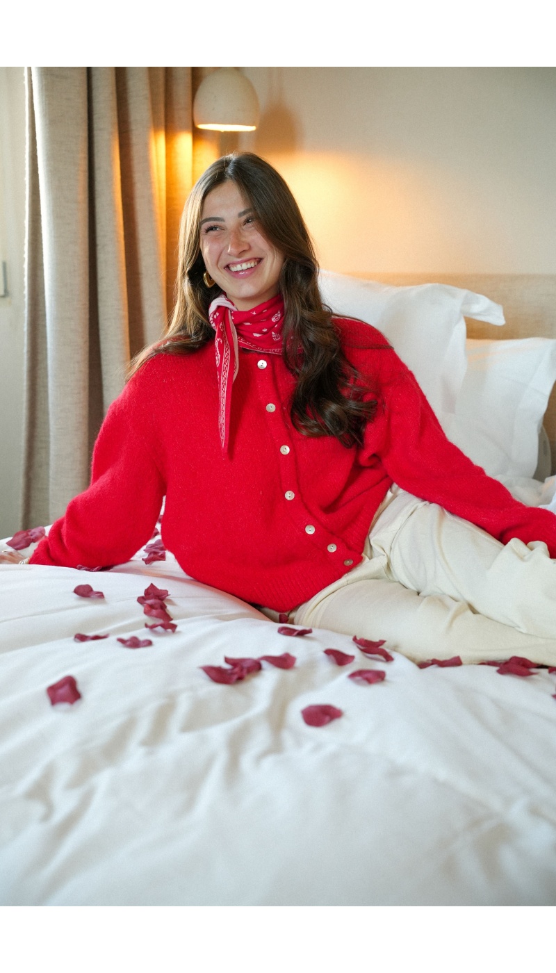 Gilet Maille Rouge ANAELLE