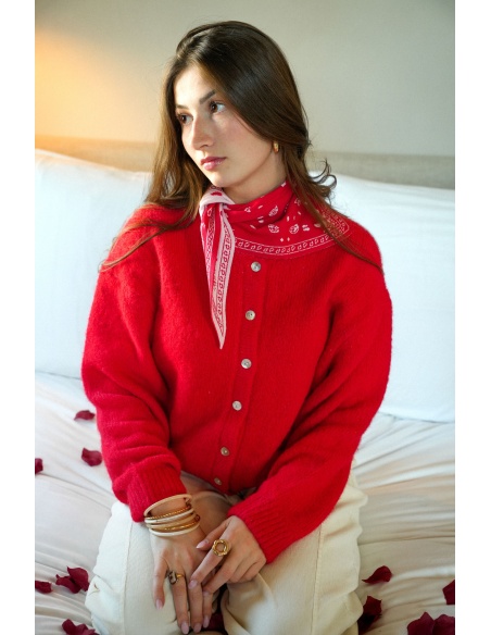 LILY DRESSING SO KITSCH BOUTON ROUGE GILET FEMME