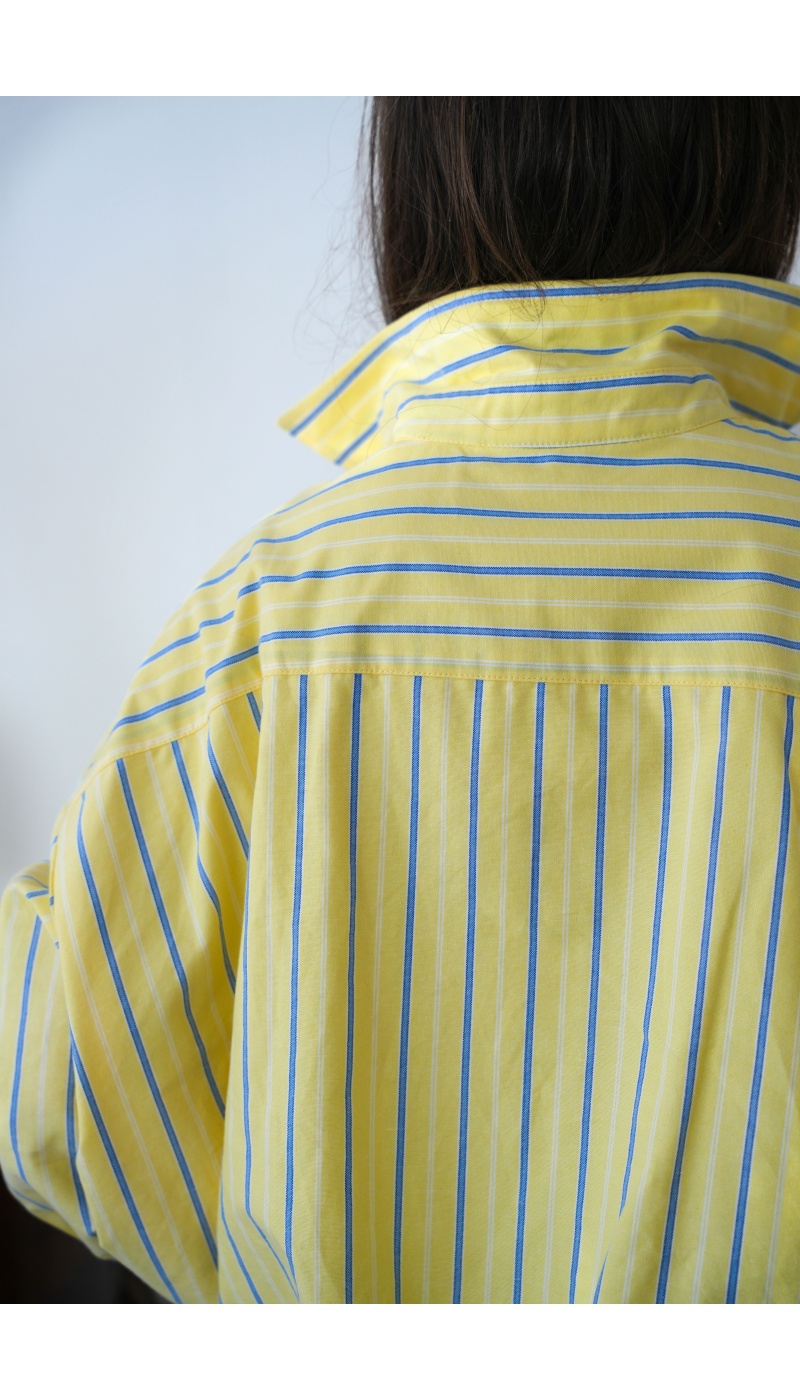 DE FIL EN AIGUILLE RAYE JAUNE CHEMISIER