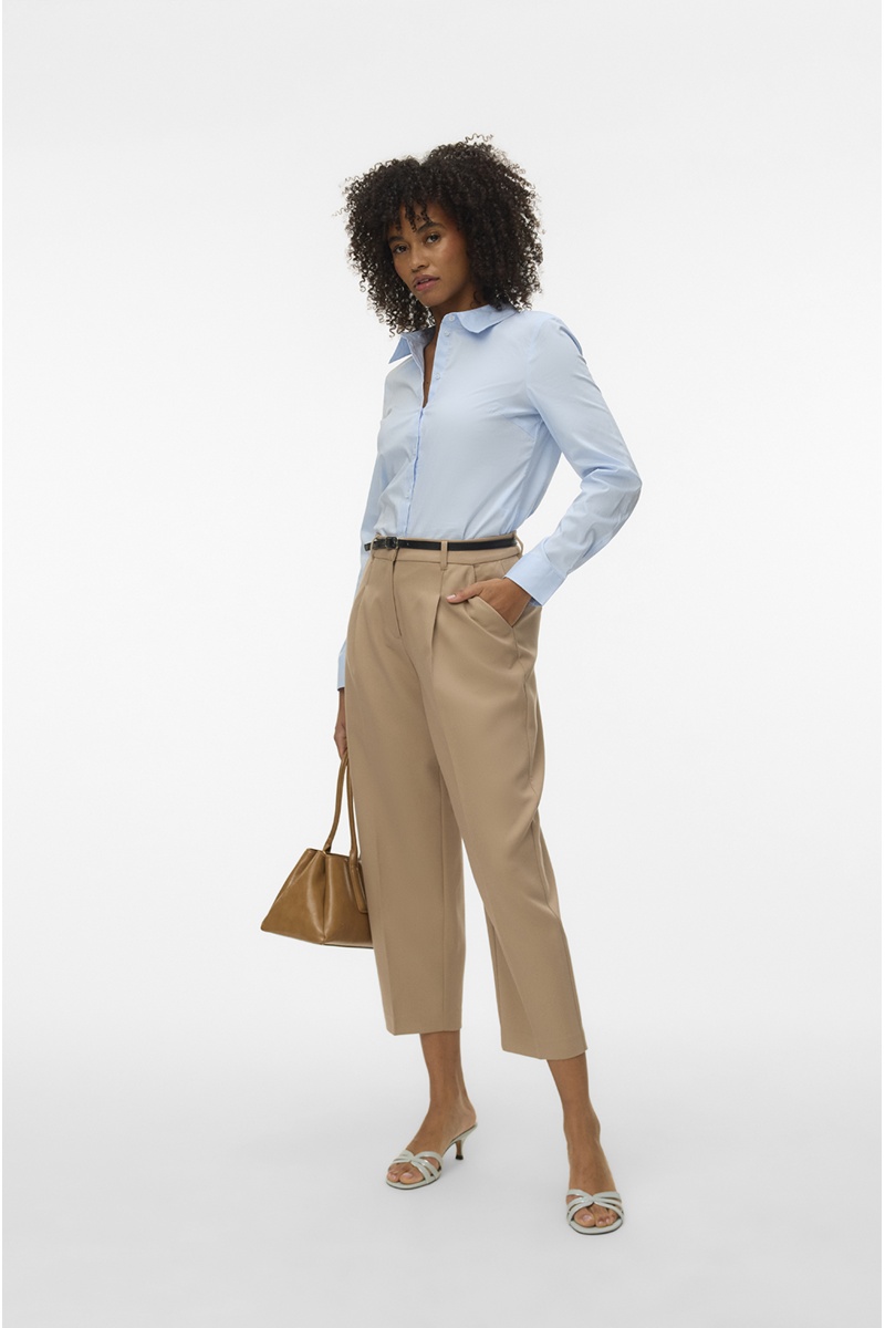 Pantalon Barrel Silver Mink VMELMA Longueur 30