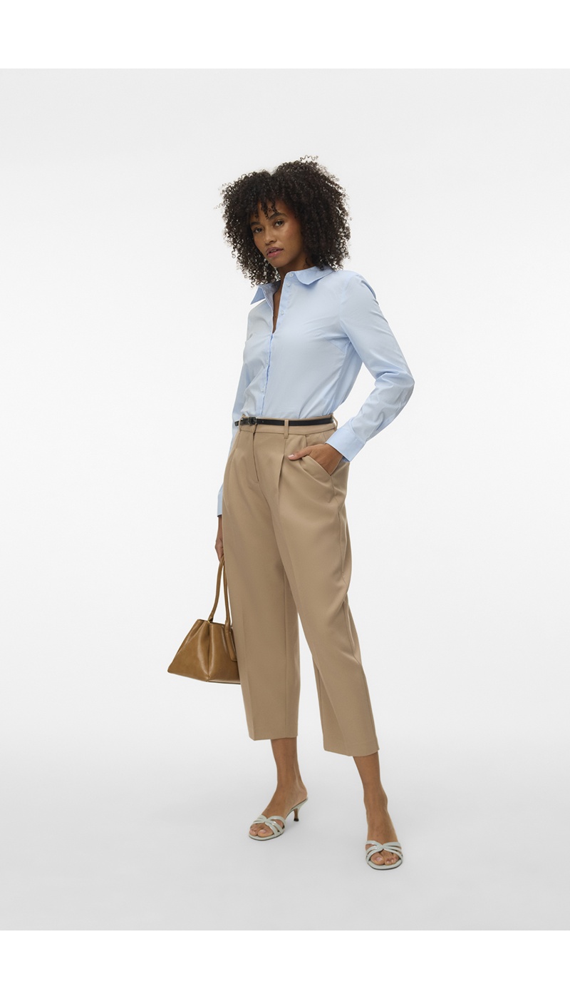 Pantalon Barrel Silver Mink VMELMA Longueur 32