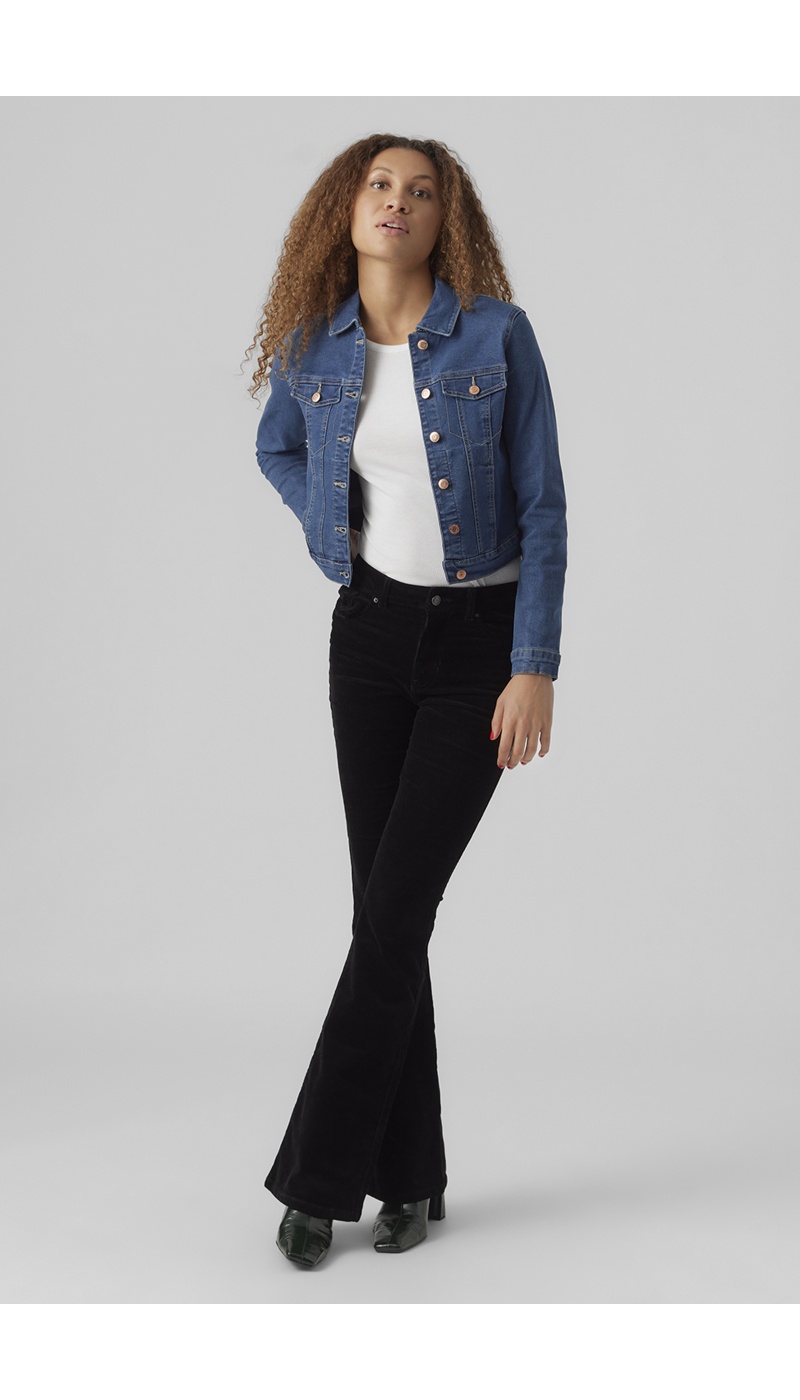 Mittelblaue Denim-VMLUNA-Vero-Moda-Jacke – 1 | FRAUEN