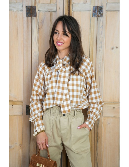 Chemisier Vichy Camel BICHETTE