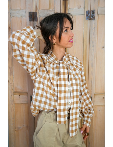 Chemisier Vichy Camel BICHETTE