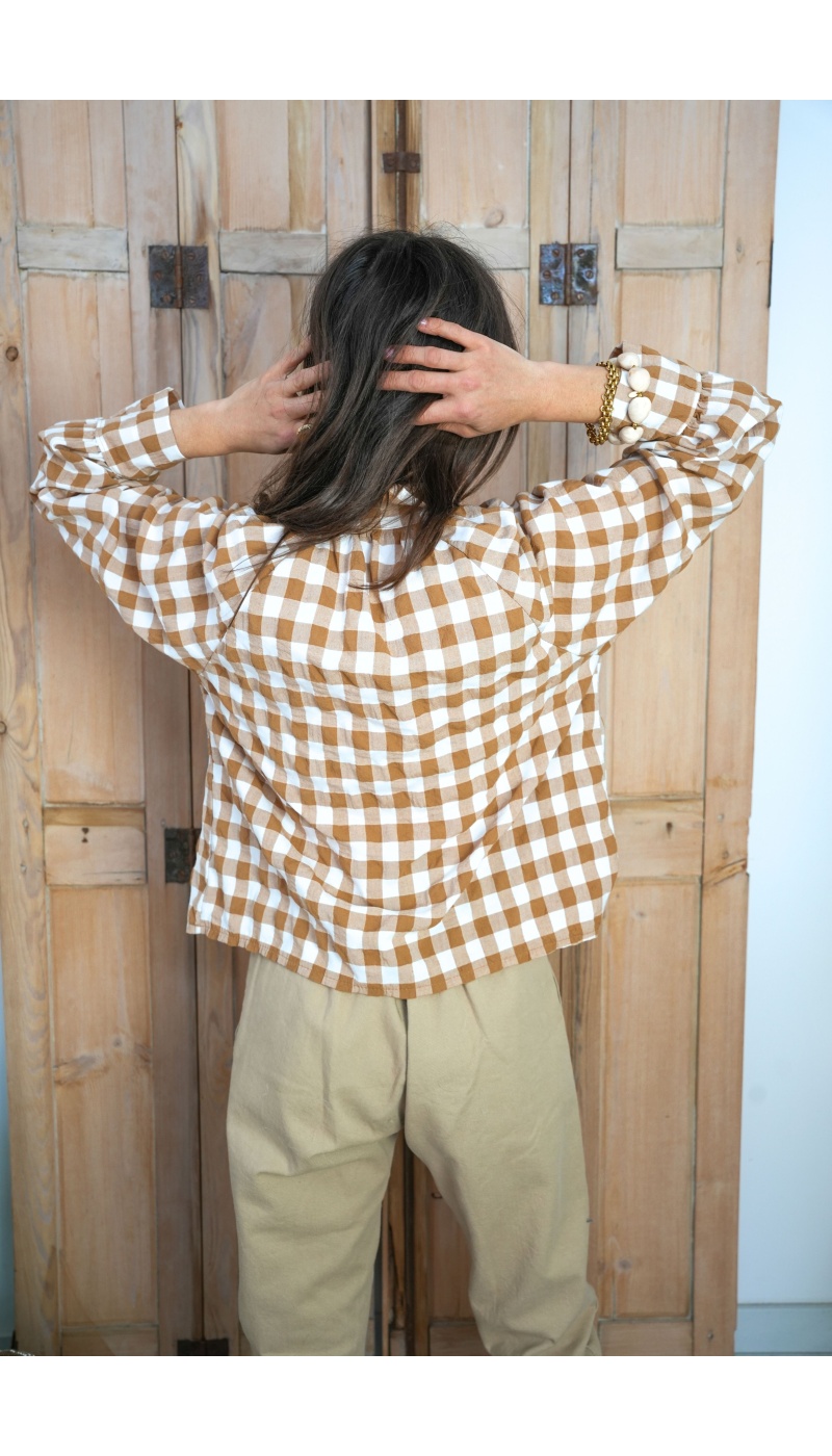 Chemisier Vichy Camel BICHETTE